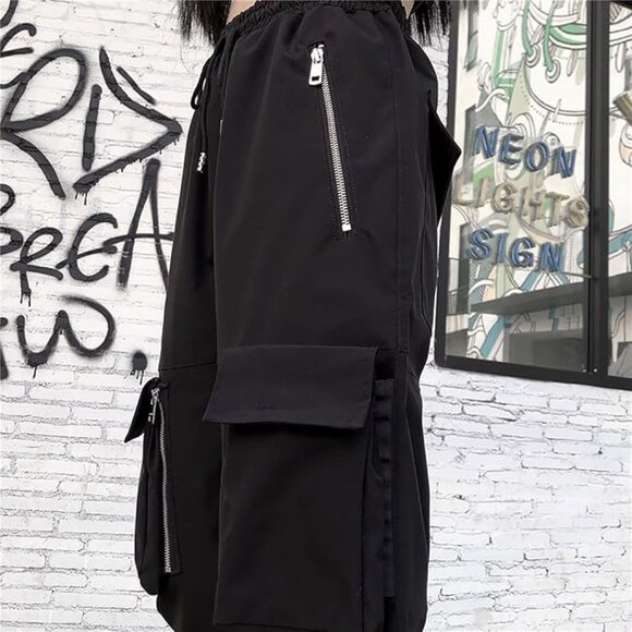 Womens Multi Zip Cargo Pants Multi Pocket Sweatpants High Waist - Picture 1 of 5